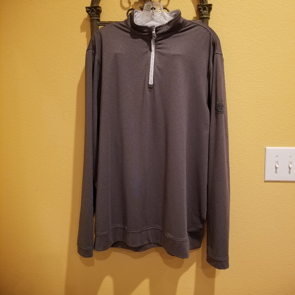 Mens Gray Quarter-Zip Pullover